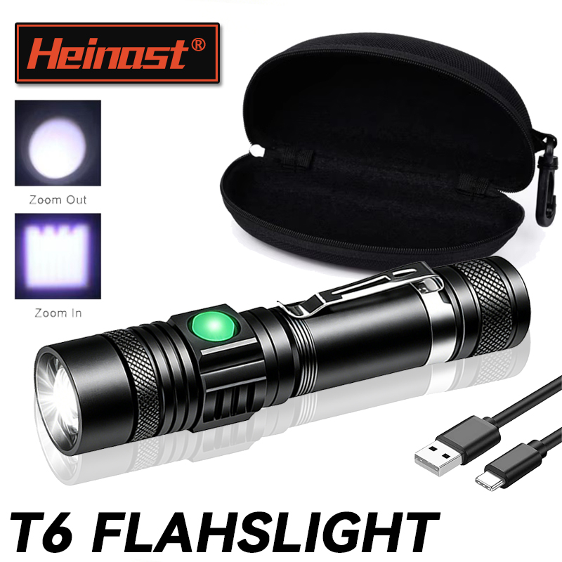Outdoor Lighting Black - Linterna LED T6 Recargable, Linterna con