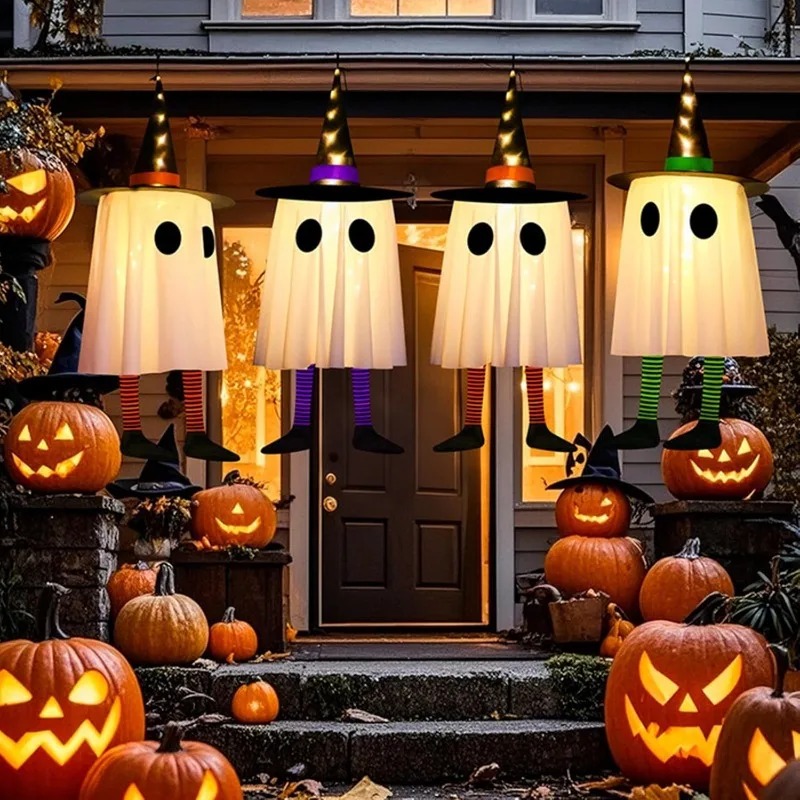 Outdoor Lighting Effects - Decoraciones de Fantasmas Colgantes para Halloween,