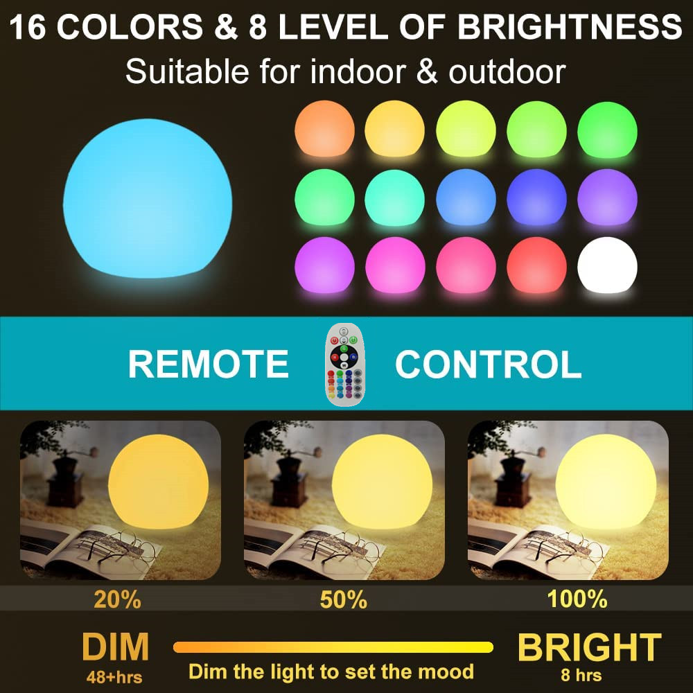 Luz LED recargable con bola br - Outdoor Lighting Effects reseña y precio